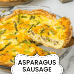 Asparagus Sausage Quiche cutting out piece