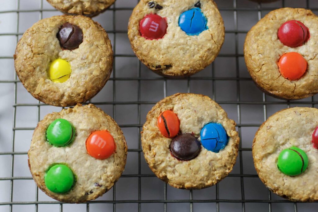 granola bites on cooling rack