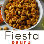 Fiesta ranch crackers in bowl with pinterst text