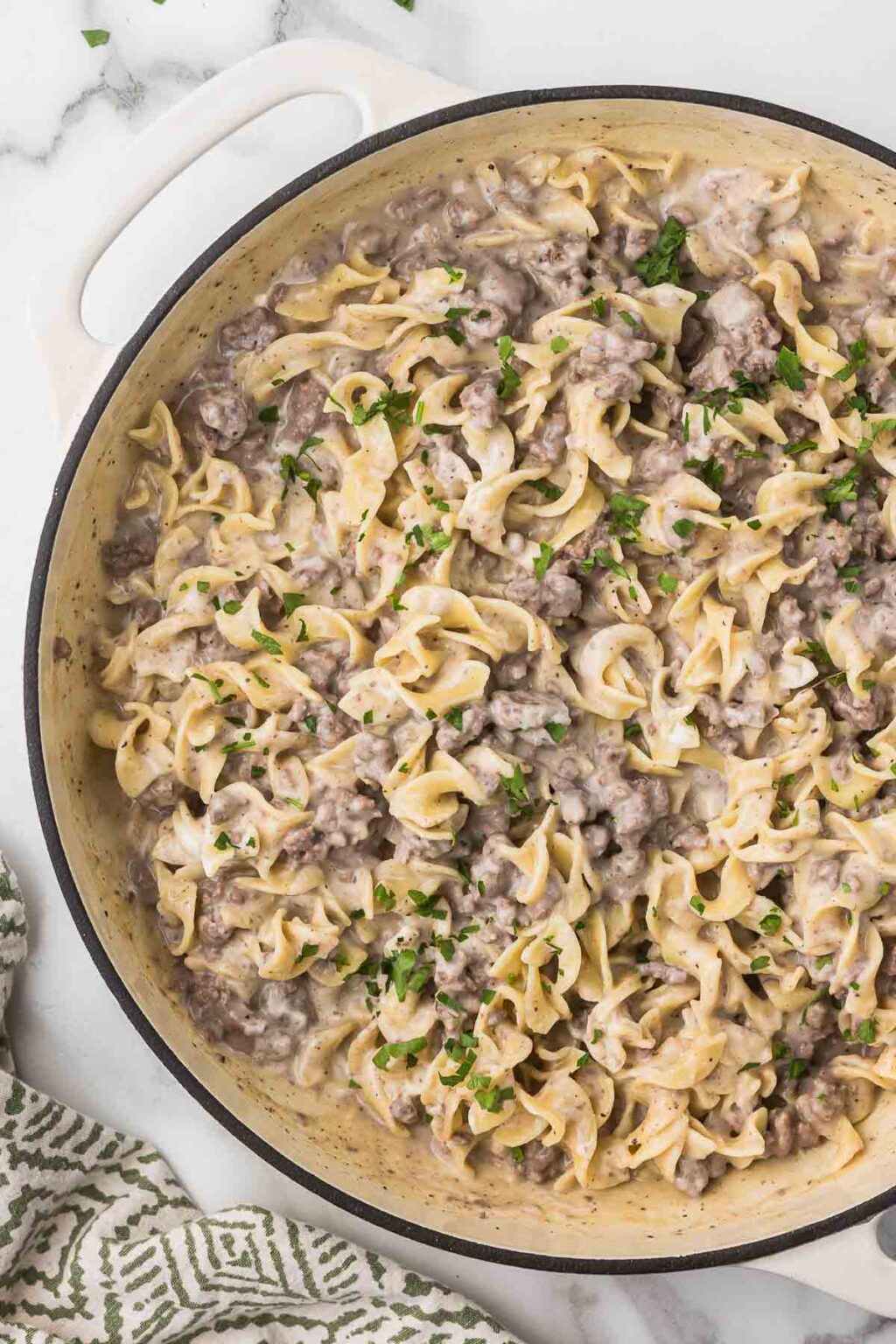 The Best Hamburger Stroganoff Recipe | One Pot Dinner - Cooking Up Memories