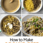 how to make ground beef stroganoff pictures with pinterest text