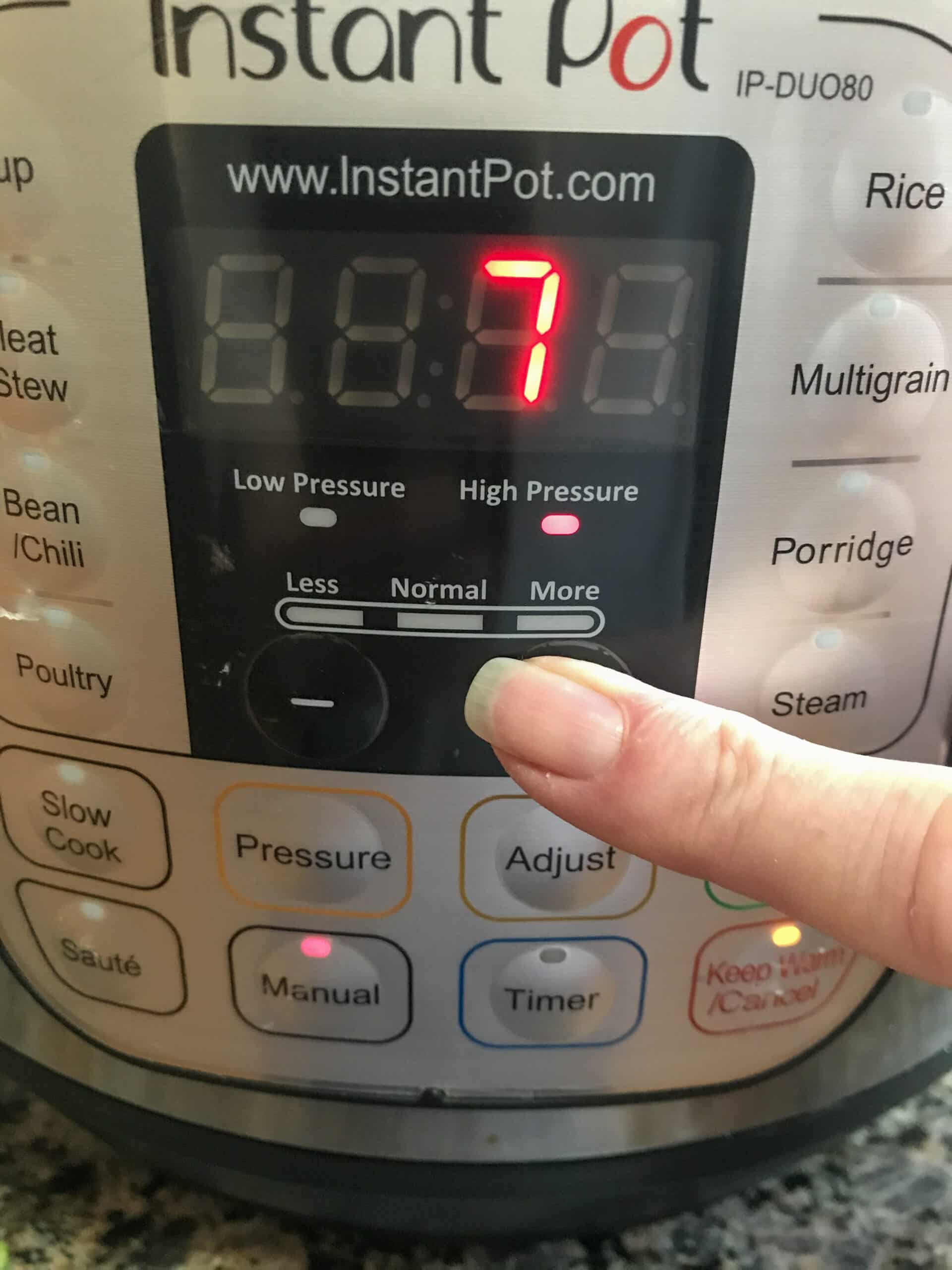 Manual mode on online instant pot