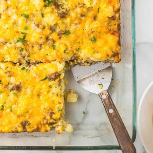 Cheesy Breakfast Casserole (Holiday Egg Dish) - Cooking Up Memories