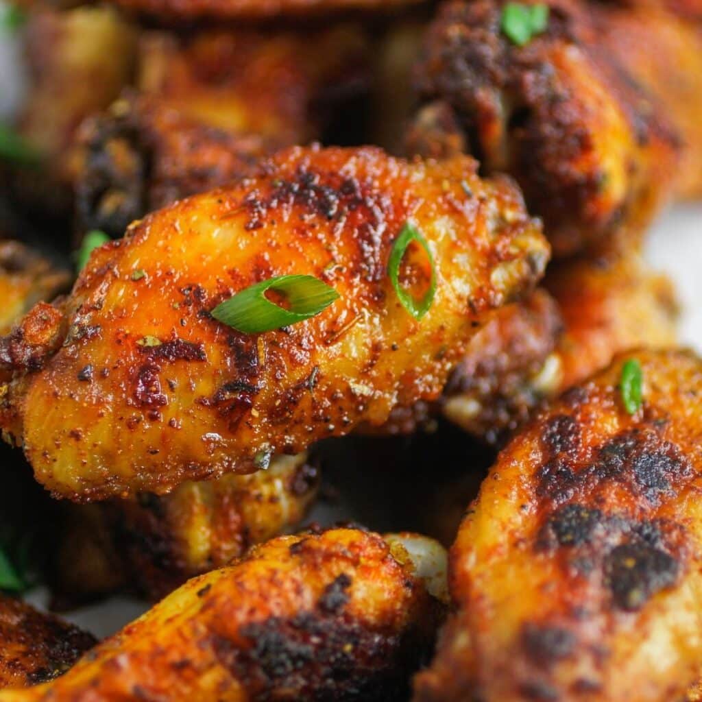 cajun wings with green onions