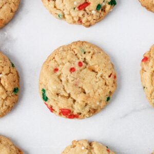 everything cookie on table with the same cookies on every side