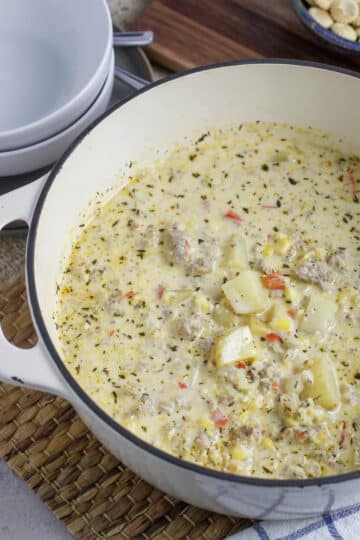 Sausage Corn Chowder Recipe - Cooking Up Memories