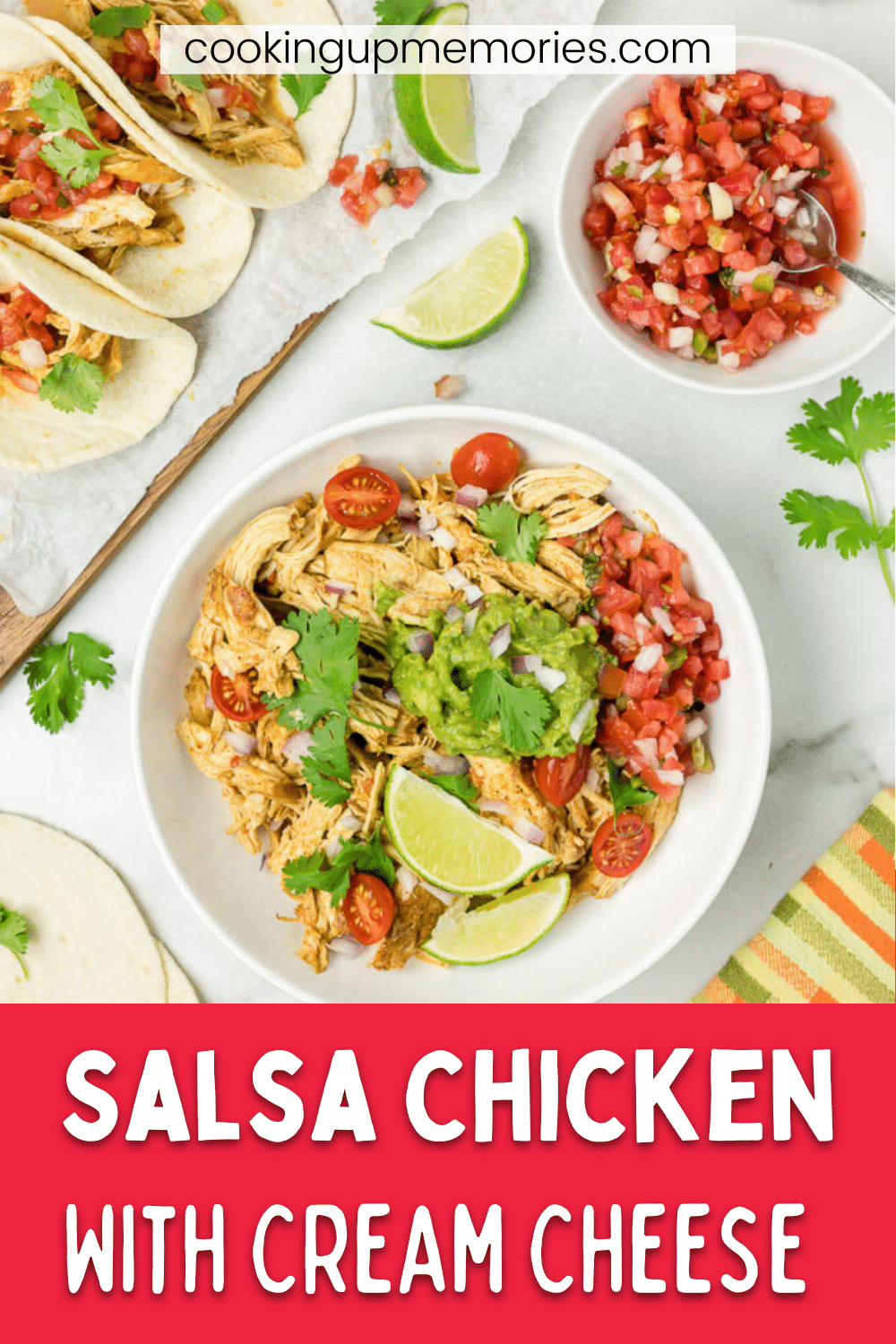 Salsa Chicken With Cream Cheese (Slow Cooker) Cooking Up Memories