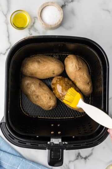 Air Fryer Loaded Baked Potatoes - Cooking Up Memories