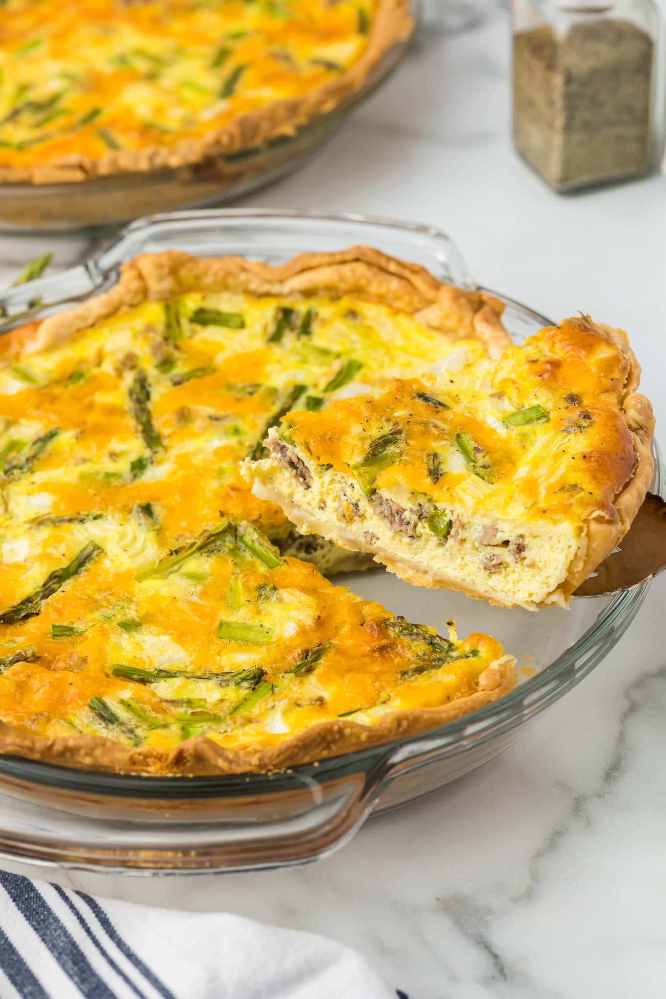 Asparagus Sausage Quiche - Cooking Up Memories