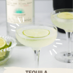 Delicious Tequila Gimlet in a glass by Cookingupmemories.com