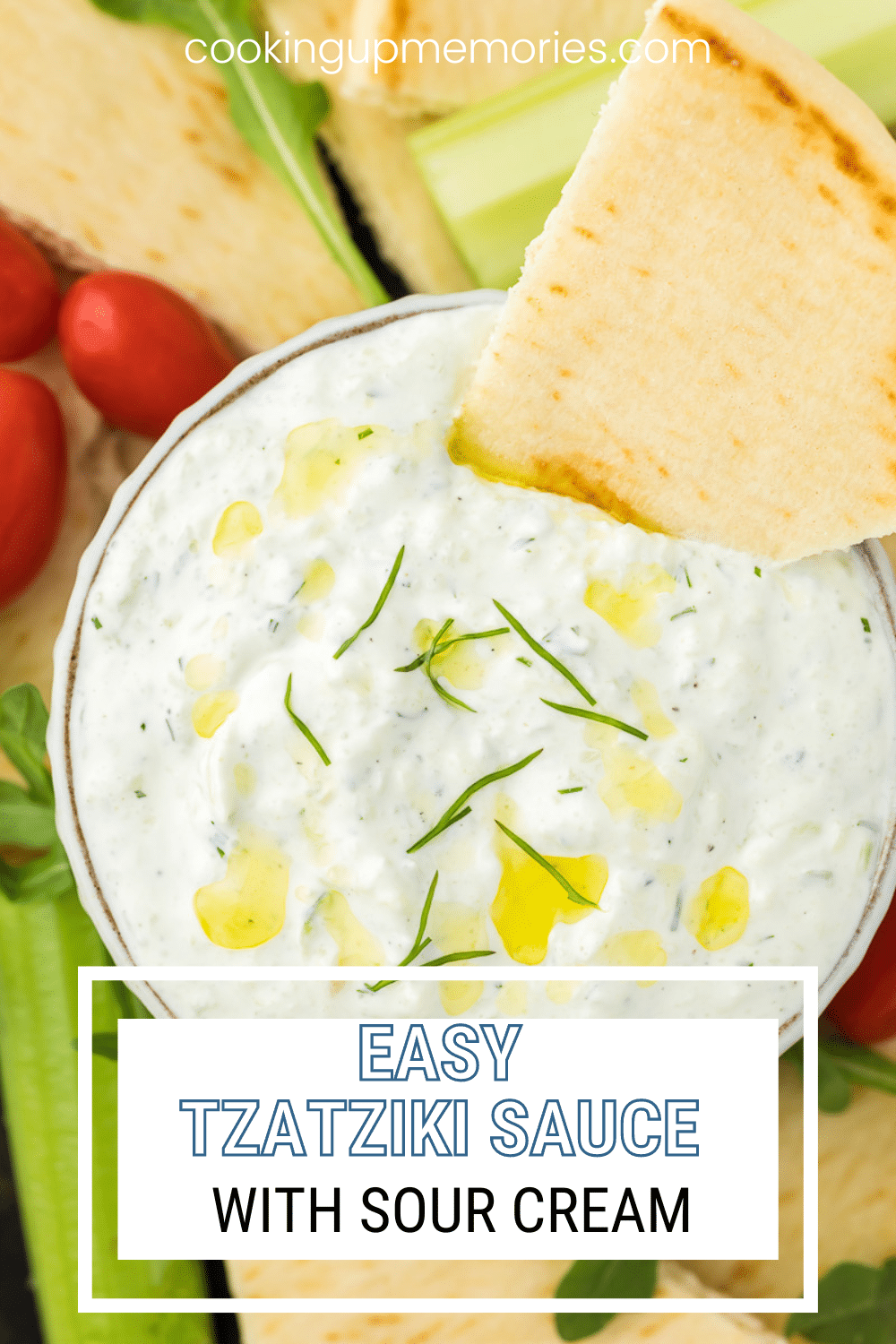 Easy Tzatziki Sauce (with sour cream) - Cooking Up Memories