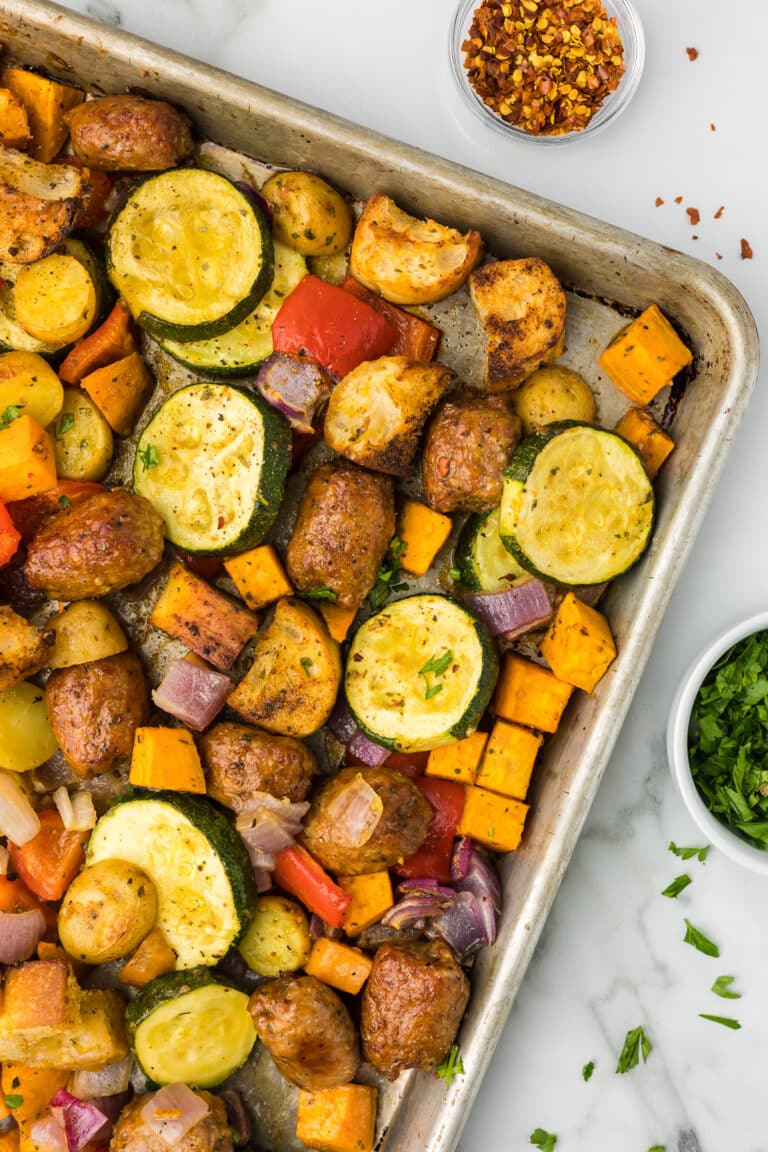 Sheet Pan Sausage and Veggies - Cooking Up Memories