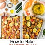 How to make sausage and veggies on a sheet pan.