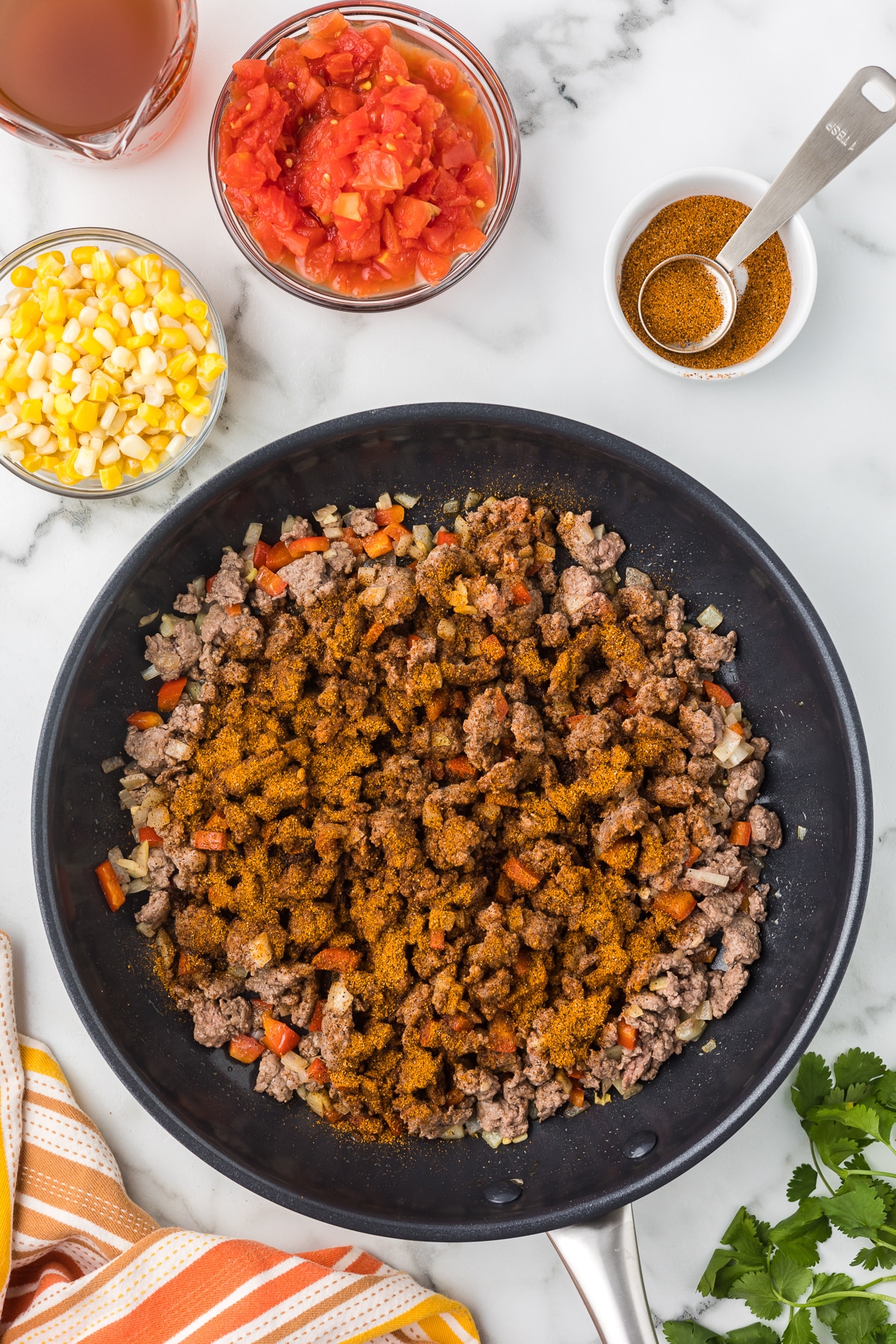 One Pot Cheesy Taco Skillet - Cooking Up Memories