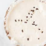 Almond Joy Martini with chocolate sprinkles and a chocolate coconut rim.