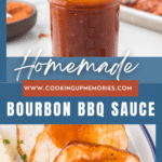 BBQ sauce and the sauce on pork tenderloin with pinterest text.