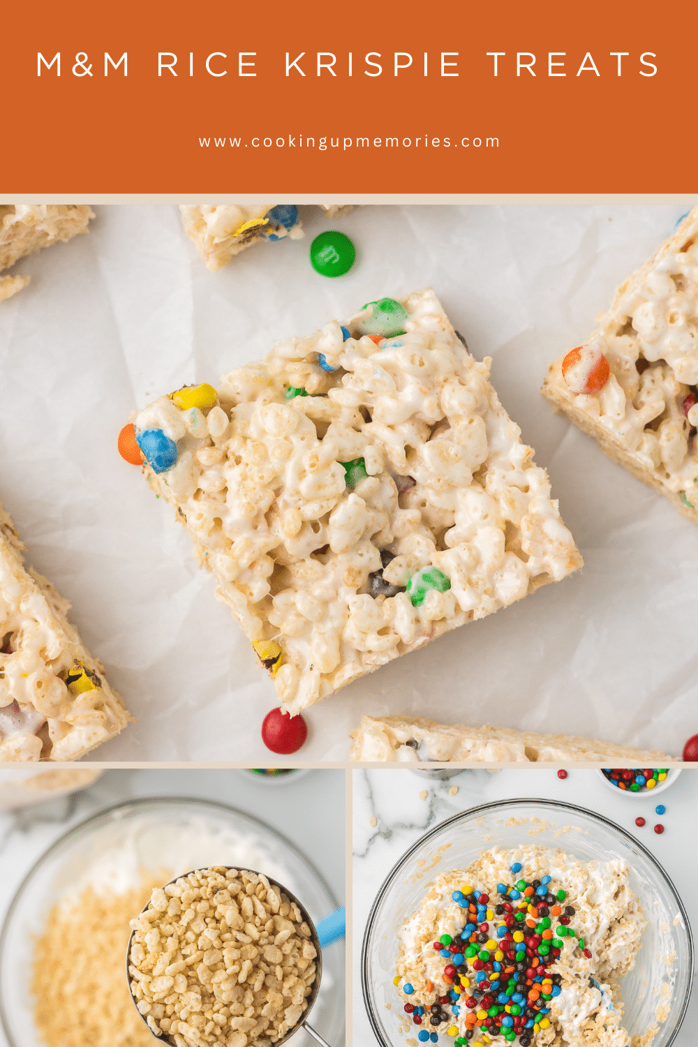 4-Ingredient M&M Rice Krispie Treat Recipe - Cooking Up Memories