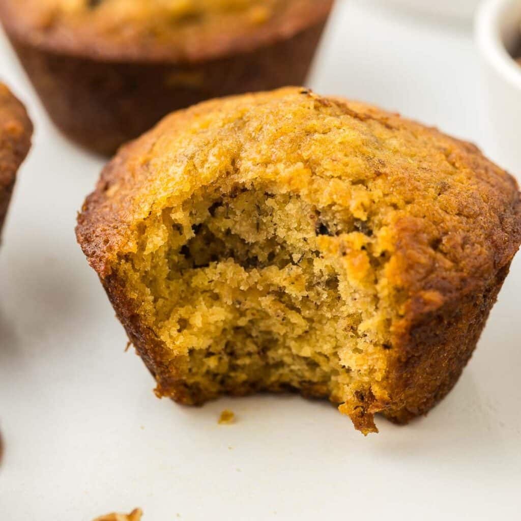 Pumpkin Banana Muffin on a plate.