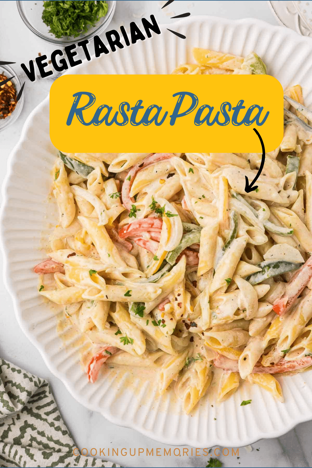 Easy Jamaican Vegetarian Rasta Pasta Recipe - Cooking Up Memories