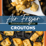 Air Fryer Croutons pin Upper image unclose
