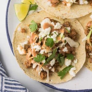 BBQ Pork Tacos on a plate.