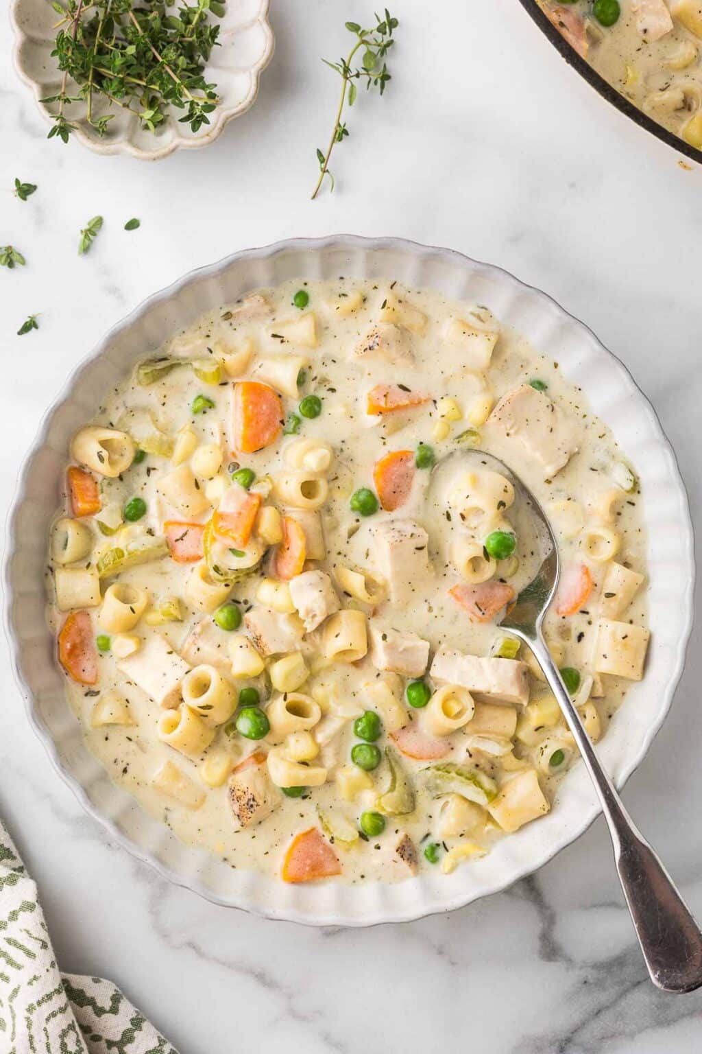 Creamy Chicken and Vegetable Soup (Think Chicken Pot Pie) - Cooking Up