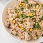 Mexican Chicken Salad with fire roasted corn and cilantro.