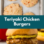Teriyaki Chcken Burger Top image pre-cooked, bottom image put together