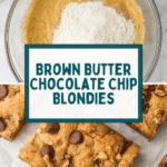 Ingredients for blondies and cooked blondies