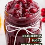 homemade cranberry sauce in jar