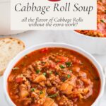 Bowl of cabbage roll soup