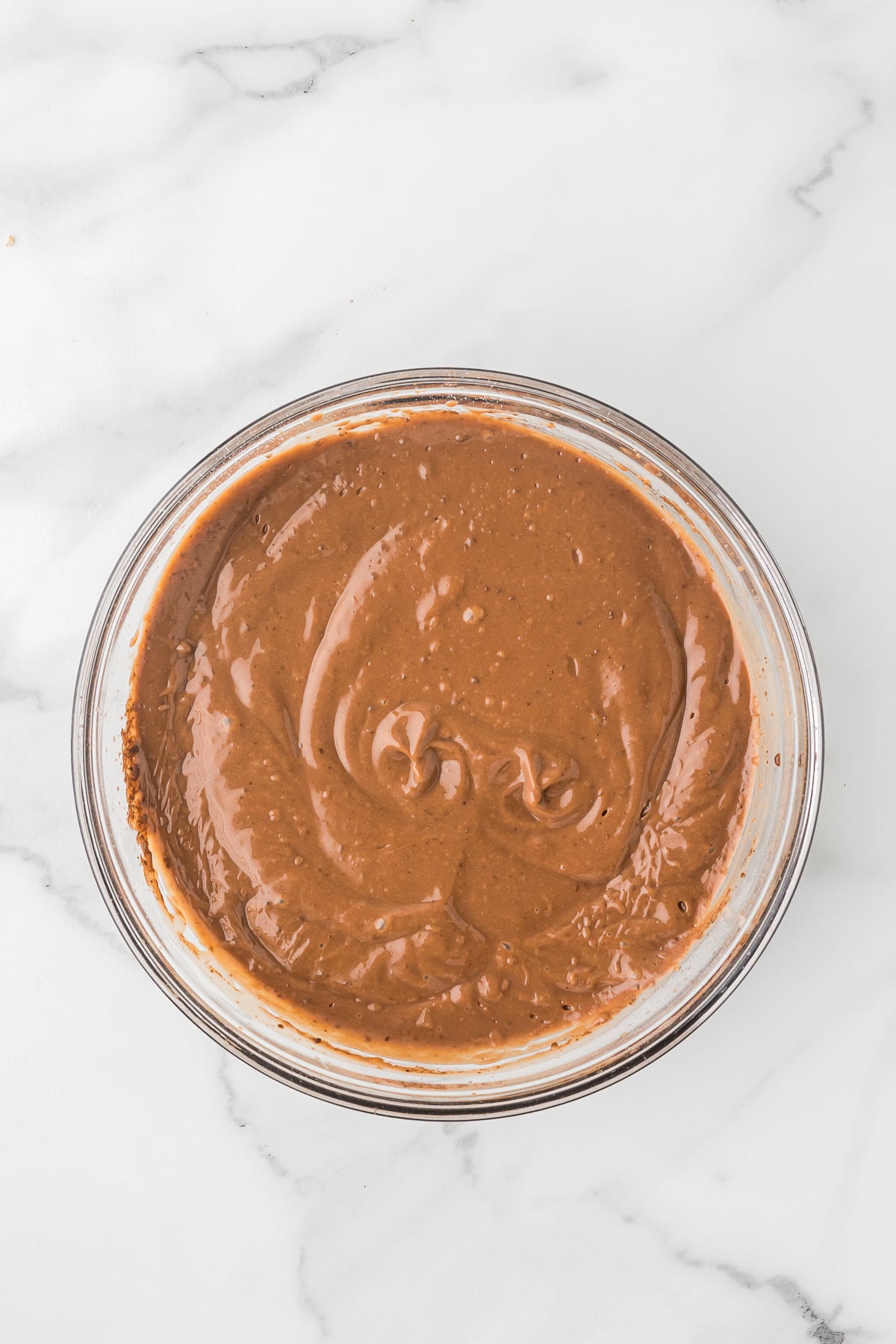 Chocolate and vanilla instant pudding mixed with milk until thick for Chocolate Delight.